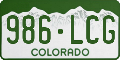 CO license plate 986LCG