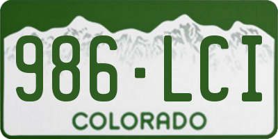 CO license plate 986LCI