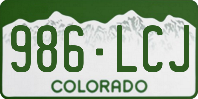 CO license plate 986LCJ