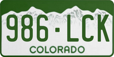 CO license plate 986LCK