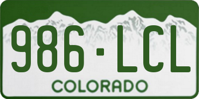 CO license plate 986LCL