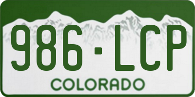 CO license plate 986LCP