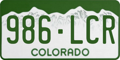 CO license plate 986LCR
