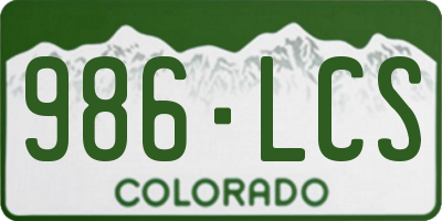 CO license plate 986LCS