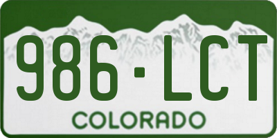 CO license plate 986LCT