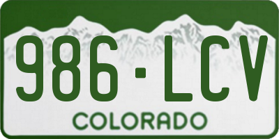 CO license plate 986LCV
