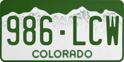 CO license plate 986LCW