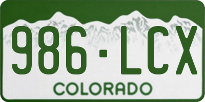 CO license plate 986LCX