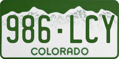 CO license plate 986LCY
