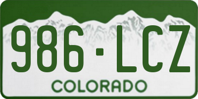 CO license plate 986LCZ