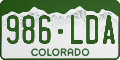 CO license plate 986LDA
