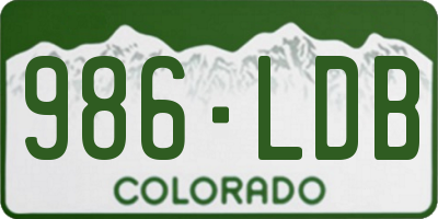 CO license plate 986LDB