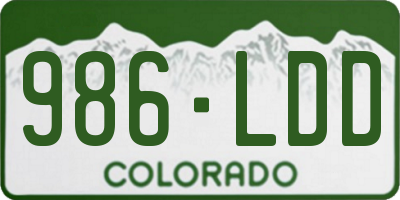CO license plate 986LDD