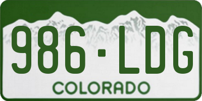 CO license plate 986LDG