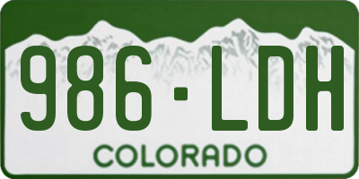 CO license plate 986LDH