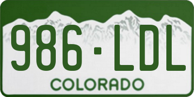CO license plate 986LDL