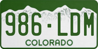 CO license plate 986LDM