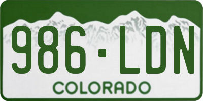 CO license plate 986LDN