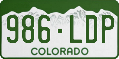CO license plate 986LDP