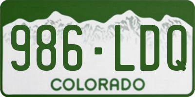 CO license plate 986LDQ