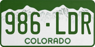 CO license plate 986LDR