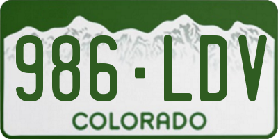 CO license plate 986LDV
