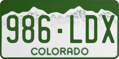 CO license plate 986LDX