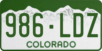 CO license plate 986LDZ