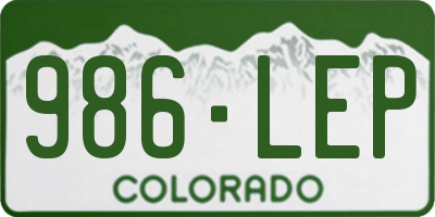 CO license plate 986LEP