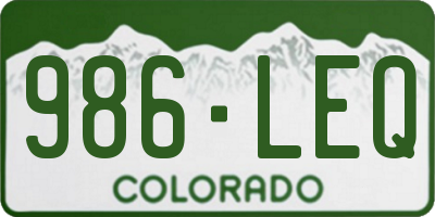 CO license plate 986LEQ