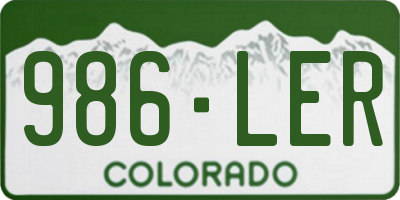 CO license plate 986LER