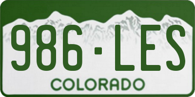CO license plate 986LES