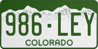 CO license plate 986LEY