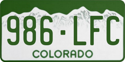 CO license plate 986LFC