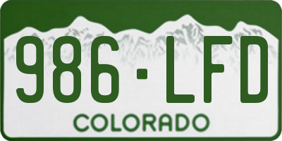 CO license plate 986LFD