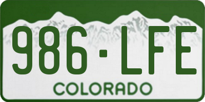 CO license plate 986LFE
