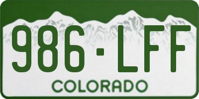 CO license plate 986LFF