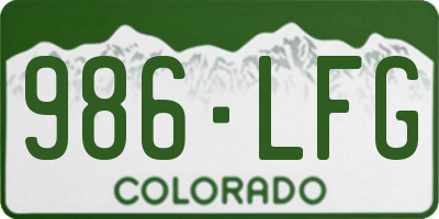 CO license plate 986LFG