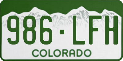 CO license plate 986LFH