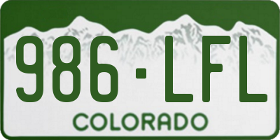 CO license plate 986LFL