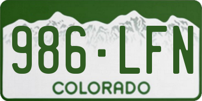 CO license plate 986LFN