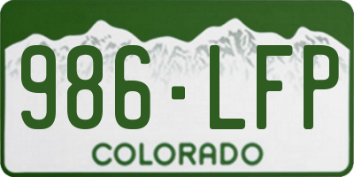 CO license plate 986LFP