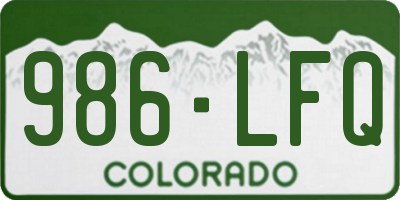 CO license plate 986LFQ
