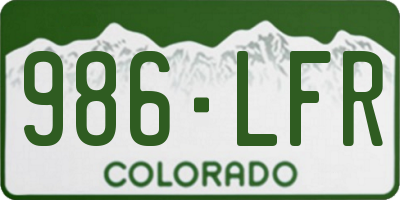 CO license plate 986LFR