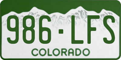 CO license plate 986LFS