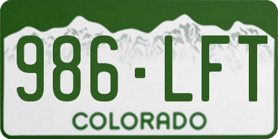 CO license plate 986LFT