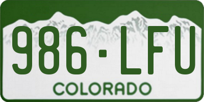 CO license plate 986LFU