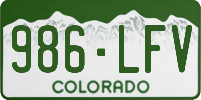 CO license plate 986LFV