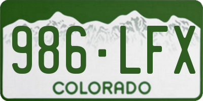 CO license plate 986LFX