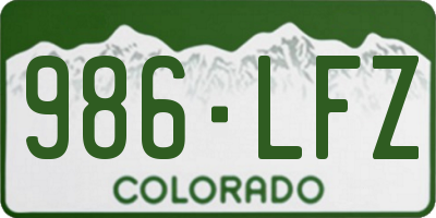 CO license plate 986LFZ